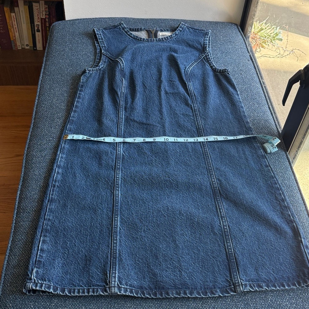 NWOT Abercrombie & Fitch: Denim Shift Mini Dress, Medium TALL, Medium Wash - Picture 6 of 9